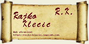Rajko Klecić vizit kartica